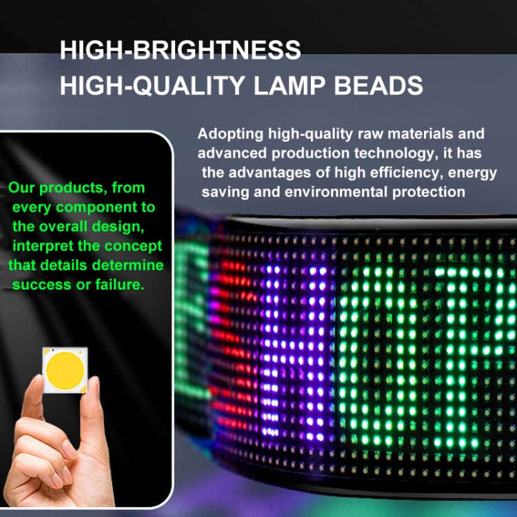 10.2x34.8cm20 x 64 LEDs Car Flexible Display Advertising Screen APP Bluetooth Smart Screen