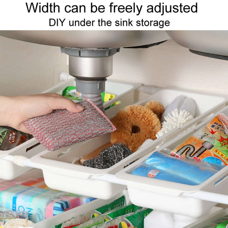 No Punch Under Sink Shelf Household Multifunctional Cabinet Organizer, Style: Deducting Extending...