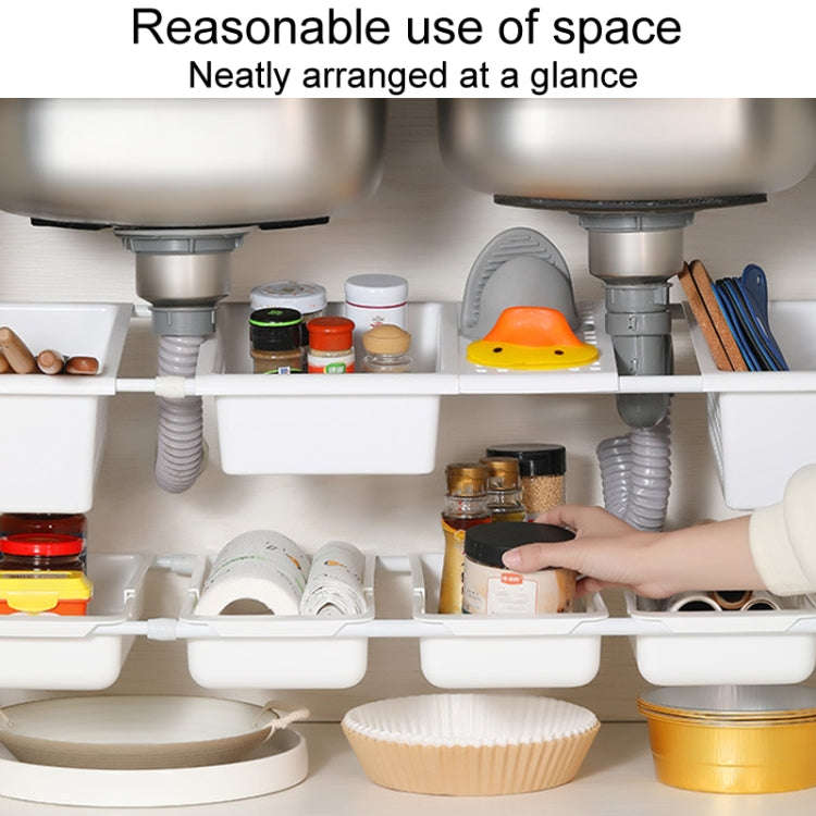 No Punch Under Sink Shelf Household Multifunctional Cabinet Organizer, Style: Deducting Extending...