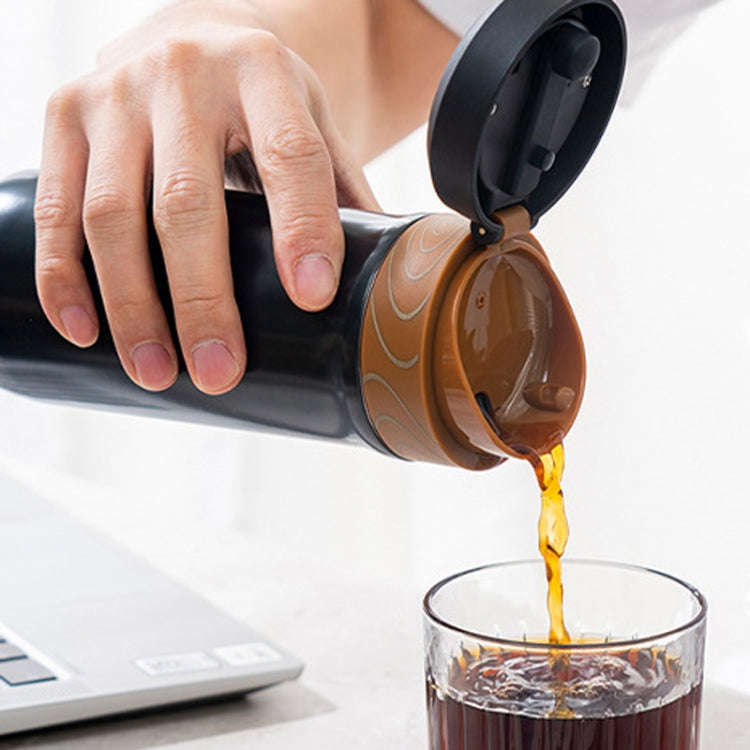 Portable Thermos Tea Brewer Coffee Filter Stainless Steel Carry-On French Press Kettle, Capacity:...