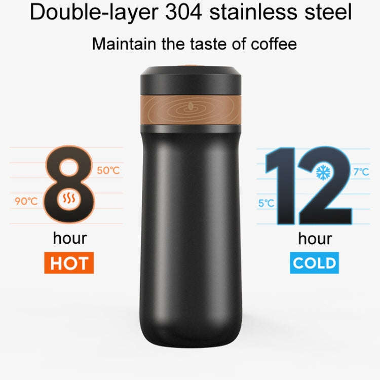 Portable Thermos Tea Brewer Coffee Filter Stainless Steel Carry-On French Press Kettle, Capacity:...
