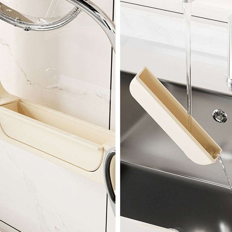 Wall Mount Pot Lids Holder No Punching Suction Cup Double Layer Storage Rack(Ivory White)