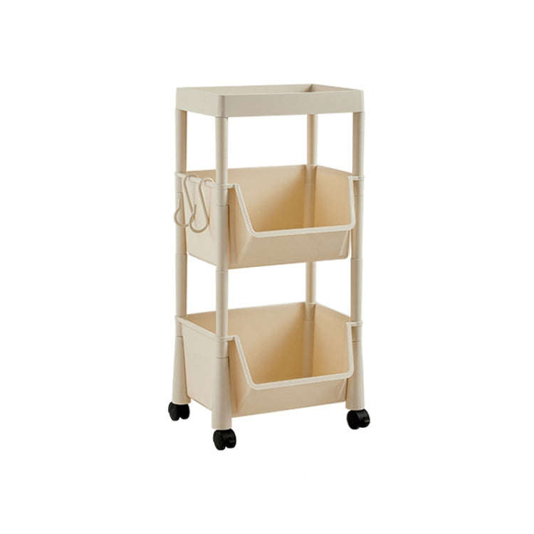 Household Movable Floor-Standing Trolley Bookcase Multifunctional Kitchen Bedroom Shelf With Whee...