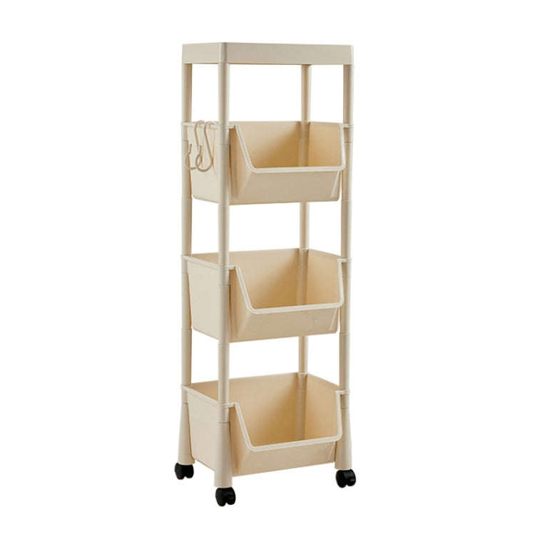 Household Movable Floor-Standing Trolley Bookcase Multifunctional Kitchen Bedroom Shelf With Whee...