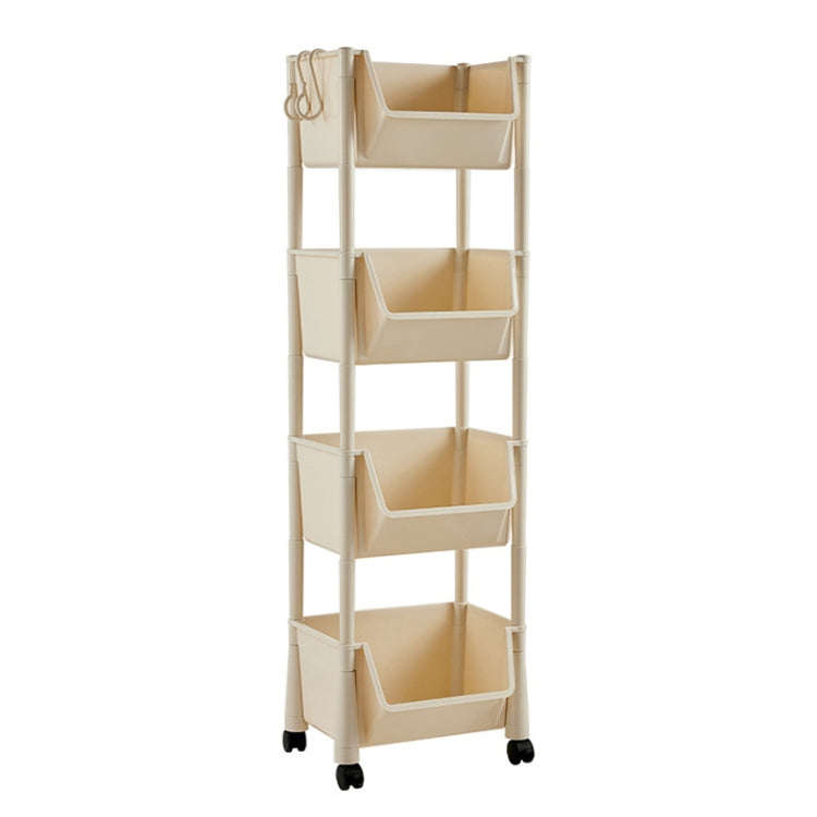 Household Movable Floor-Standing Trolley Bookcase Multifunctional Kitchen Bedroom Shelf With Whee...