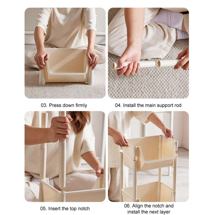 Household Movable Floor-Standing Trolley Bookcase Multifunctional Kitchen Bedroom Shelf With Whee...