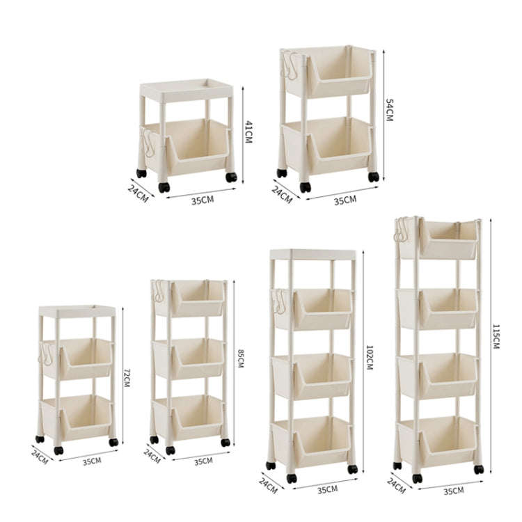 Household Movable Floor-Standing Trolley Bookcase Multifunctional Kitchen Bedroom Shelf With Whee...