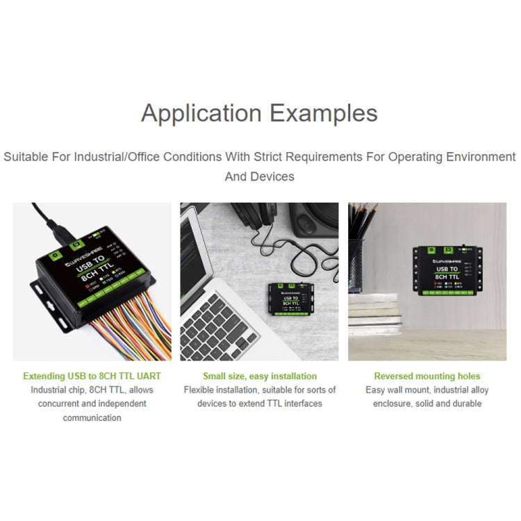 Waveshare 27076 Industrial USB TO TTL UART Serial Communication Module Converter(USB TO 8CH TTL)