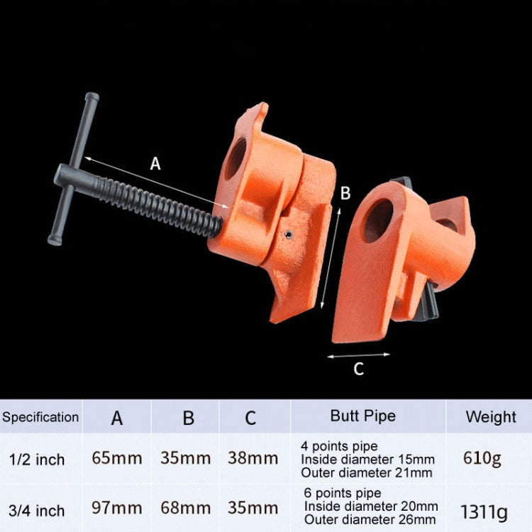 6 Points Woodworking Pipe Clamps Plumbing Fixing Clamps Horizontal Plywood with Clamps, Without W...