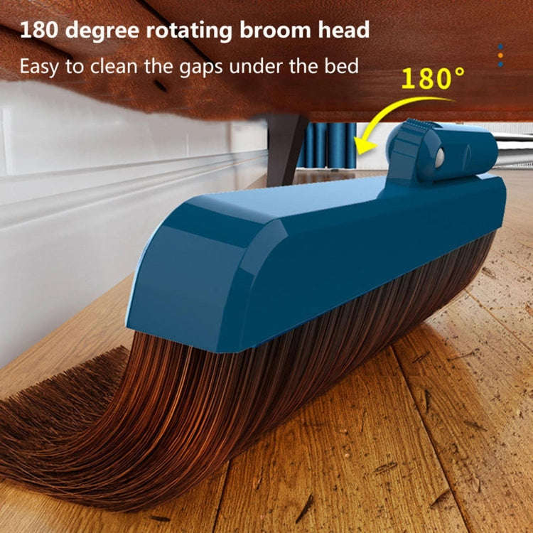 Broom And Dustpan Set With Double-Sided Tooth Scraping, Style: Snap Blue