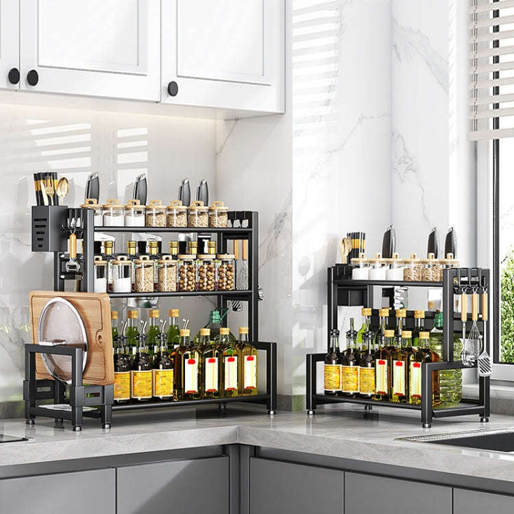Dual-Layer 50cm Kitchen Multifunctional Shelf Household Countertop Spice Storage Racks