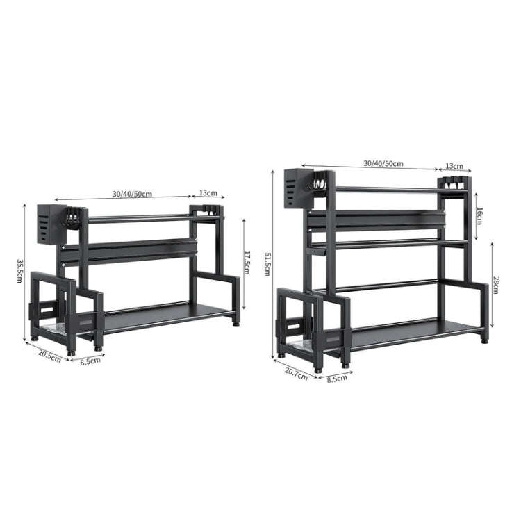 Three-Layer 40cm Kitchen Multifunctional Shelf Household Countertop Spice Storage Racks