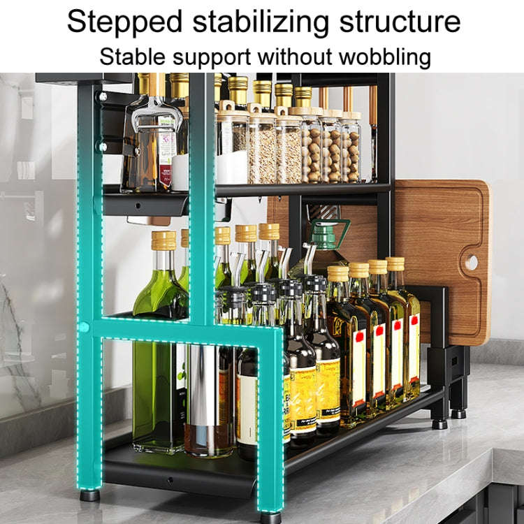 Dual-Layer 50cm Kitchen Multifunctional Shelf Household Countertop Spice Storage Racks