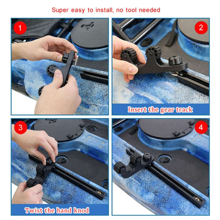 Canoe Paddle Fishing Rod Holder Rail Bracket, Specification: Adjustable Roller
