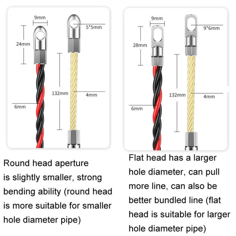 30m Flat Head Dual Color Pipe Threading Puller Electrician Manual Threader