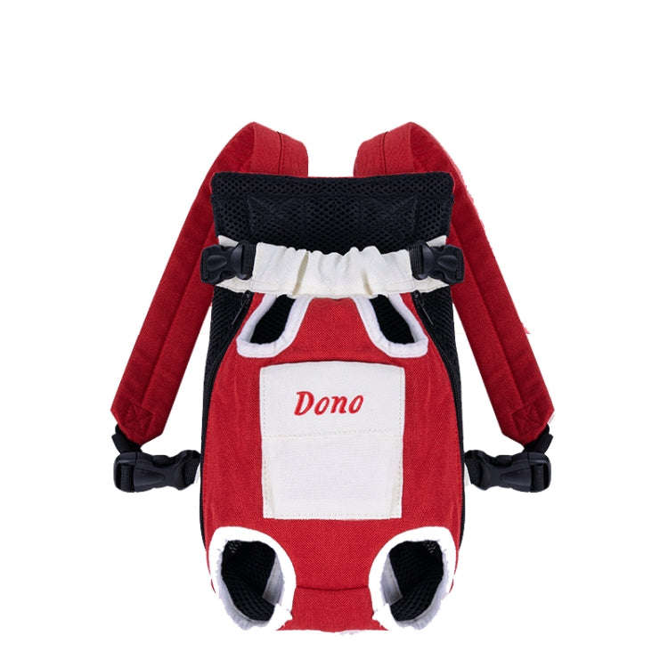 DONO Pet Four-legged Bag Outdoor Carrying Bag Breathable Backpack, Size: M(Red White)