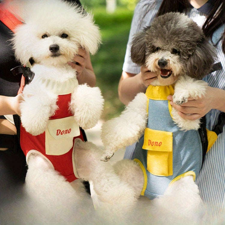 DONO Pet Four-legged Bag Outdoor Carrying Bag Breathable Backpack, Size: M(Red White)