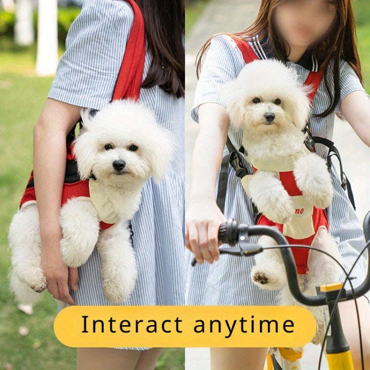 DONO Pet Four-legged Bag Outdoor Carrying Bag Breathable Backpack, Size: M(Red White)