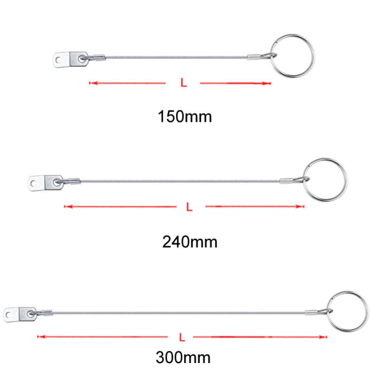 4.5mm 316 Stainless Steel Marine Hardware Spring Safety Stop, Specifications: 240mm Rope
