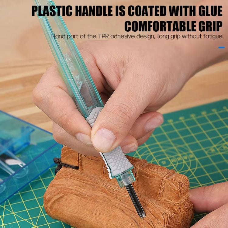 MYTEC 6 In 1 Carpenter Seal Carving Tools Alloy Bit Plastic Handle Carving Knife
