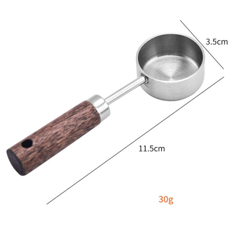 15ml Wooden Handle Stainless Steel Measuring Spoon Coffee Powder Milk Powder Spoon, Color: Silver
