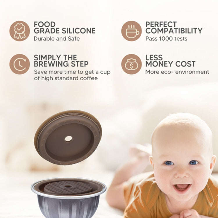 Compatible With Vertuoline Reusable Coffee Capsule Shell Silicone Cap(Coffee)