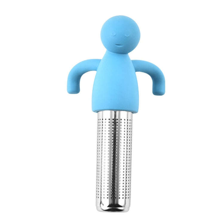 Man Shape Tea Filter Brewer 304 Stainless Steel Tea Strainer(Blue)