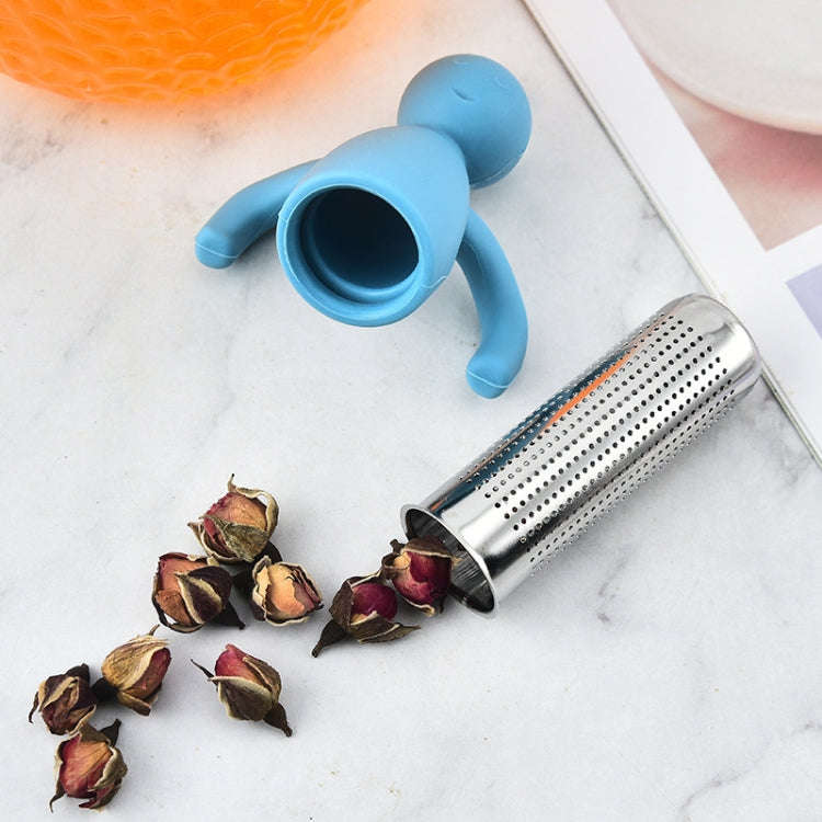 Man Shape Tea Filter Brewer 304 Stainless Steel Tea Strainer(Blue)