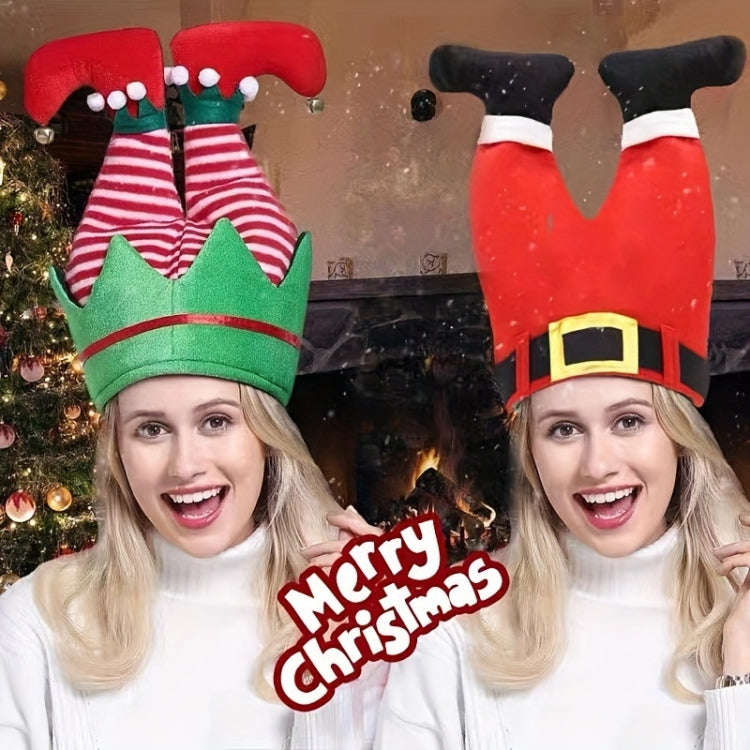 Christmas Ball Dress-Up Pants Leg Shape Hat Party Decoration Supplies(Old Mans)