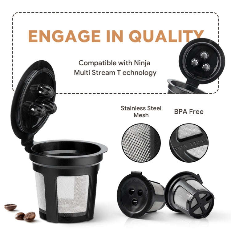 For Ninja Dual Brew Coffee Machines Three Holes Coffee Capsule Filter, Model: UA2227