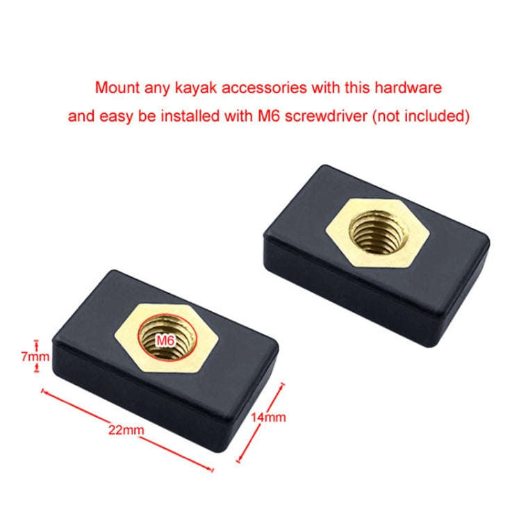 2pcs Kayak Canoe Copper Slide Nut Fishing Rod Holder Base