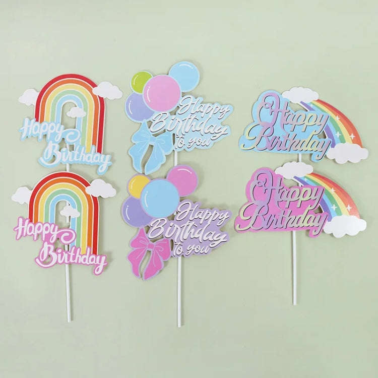 20pcs Birthday Party Cake Toppers Baking Cake Ornament Flags Dessert Decoration, Style: Balloon 1