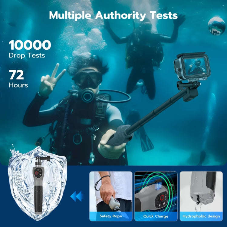 TELESIN 0.85m Underwater Selfie Stick Wireless Remote Control For GoPro HERO12 Black / HERO11 Bla...