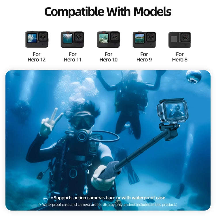 TELESIN 0.85m Underwater Selfie Stick Wireless Remote Control For GoPro HERO12 Black / HERO11 Bla...