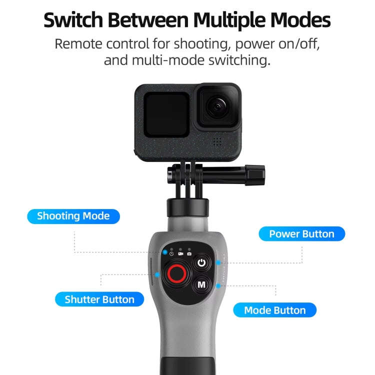 TELESIN 0.85m Underwater Selfie Stick Wireless Remote Control For GoPro HERO12 Black / HERO11 Bla...
