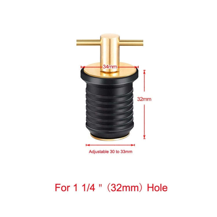 Marine Motorboat Deck Cross Drain Plug Screw, Size: Copper For 32mm