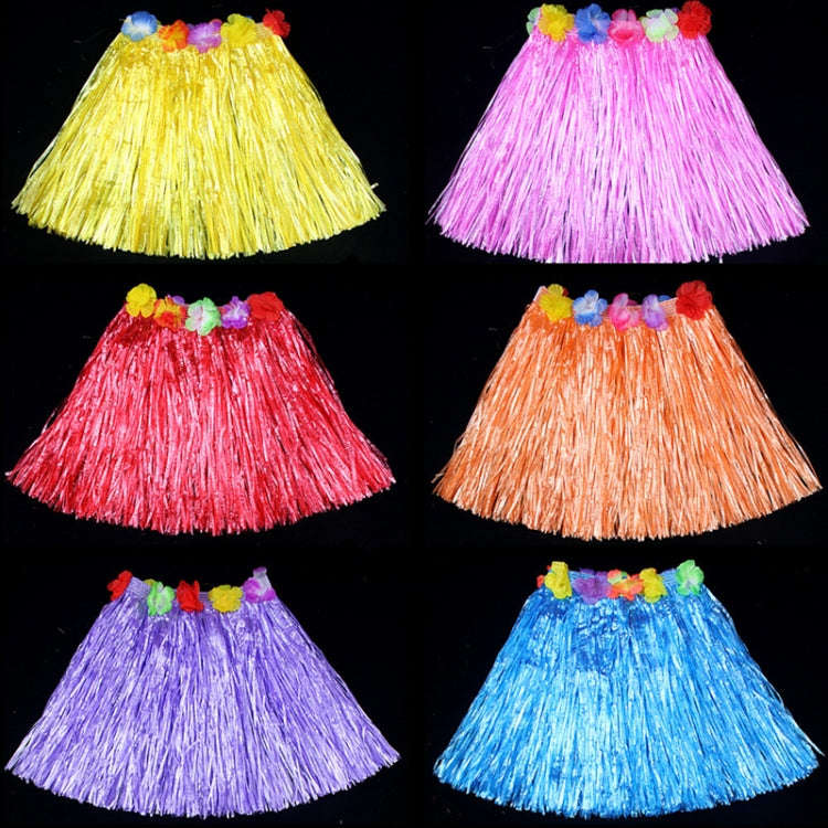 30cm Halloween Hula Show Costume Hawaii Party Decoration, Color: Grass Skirt+Garland Colorful
