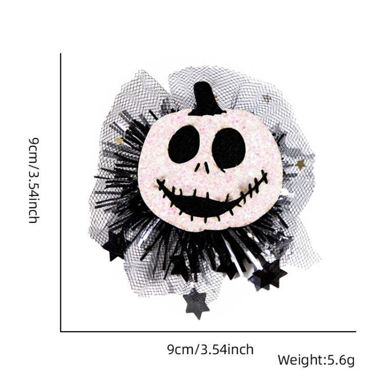 Halloween Hair Clips Hair Accessories Kids Party Dress Up Jewelry, Style: White Pumpkin Demon
