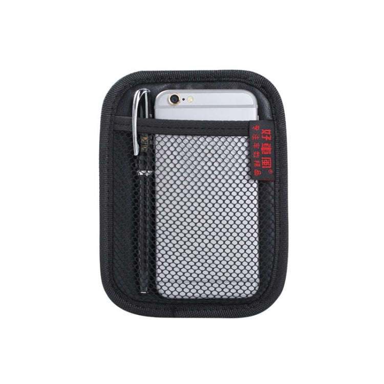 Microfiber Leather Car Mobile Phone Sticky Storage Net Bag, Color: H005 Black Small