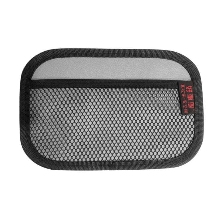 Microfiber Leather Car Mobile Phone Sticky Storage Net Bag, Color: H010 Gray Large