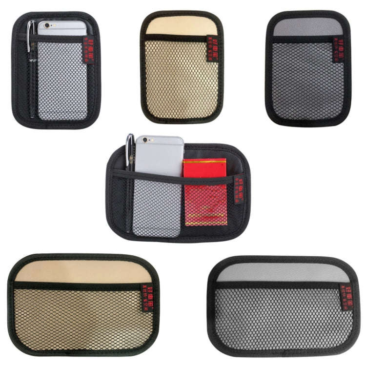 Microfiber Leather Car Mobile Phone Sticky Storage Net Bag, Color: H006 Beige Small