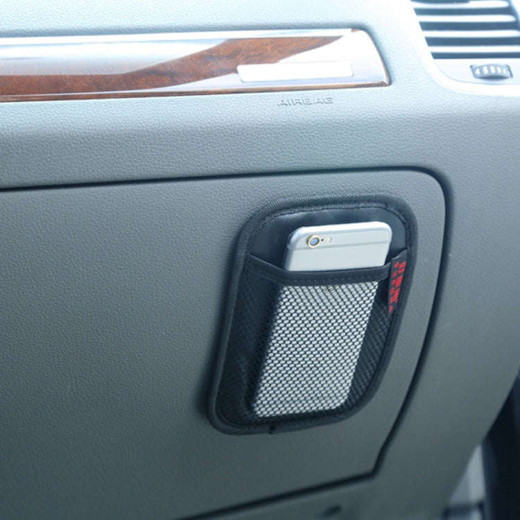Microfiber Leather Car Mobile Phone Sticky Storage Net Bag, Color: H010 Gray Large