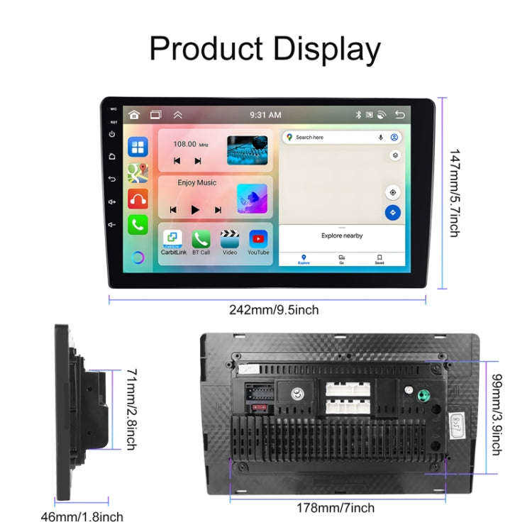 10.1inch Android 13.0 Dual Butt Universal Wireless Carplay Car Navigation Center Control All-In-O...