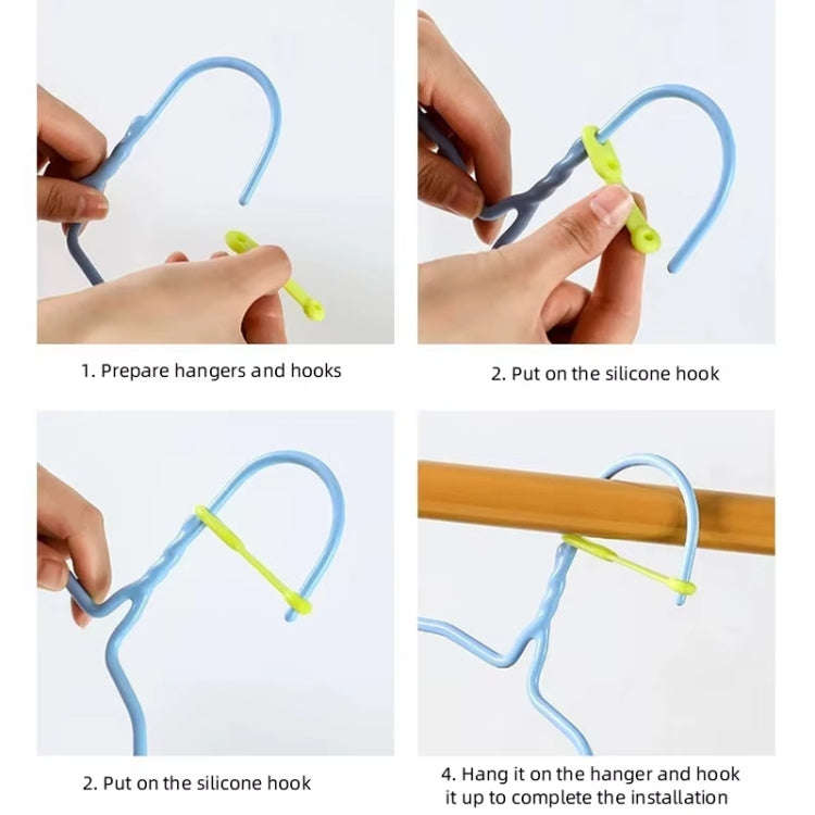 100pcs Clothes Drying Rack Windproof Hook Anti-slip Fixed Hook Buckle Silicone Strip(Colorful)