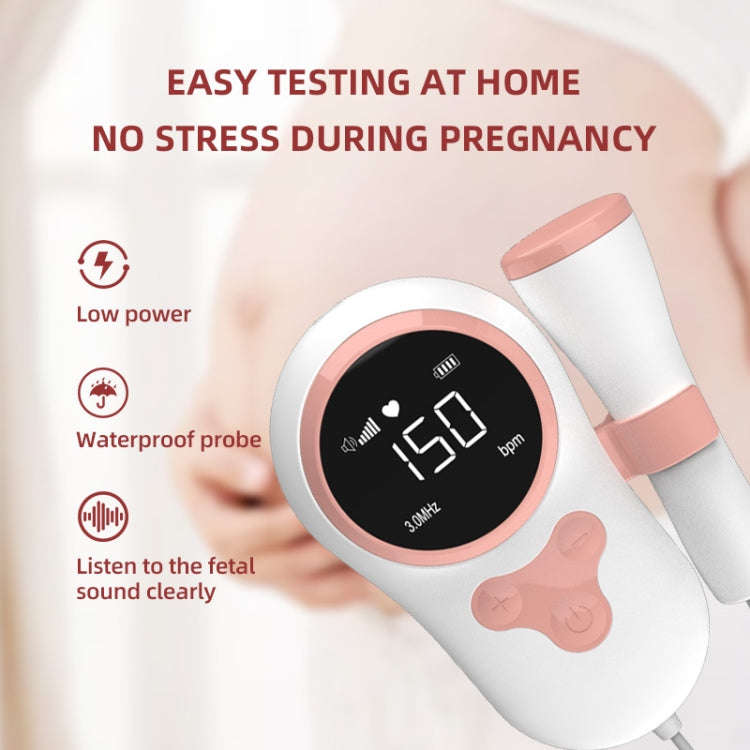 T505 IP5 Dustproof And Waterproof Pregnant Women Home Doppler Fetal Heart Rate Monitor(Grey)