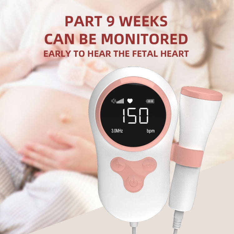 T505 IP5 Dustproof And Waterproof Pregnant Women Home Doppler Fetal Heart Rate Monitor(Pink)