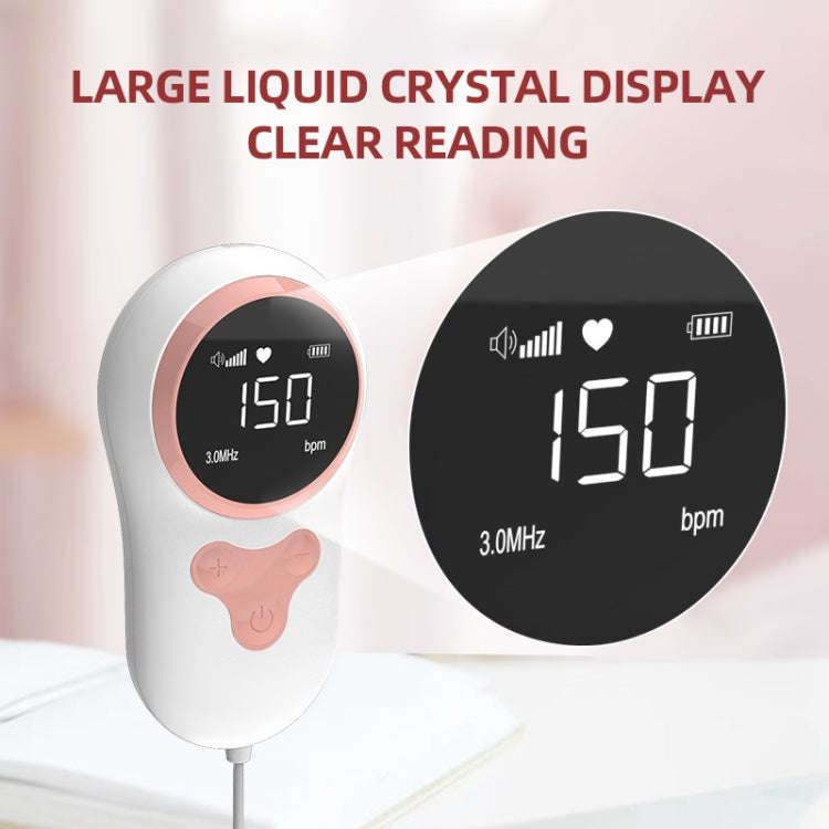 T505 IP5 Dustproof And Waterproof Pregnant Women Home Doppler Fetal Heart Rate Monitor(Pink)