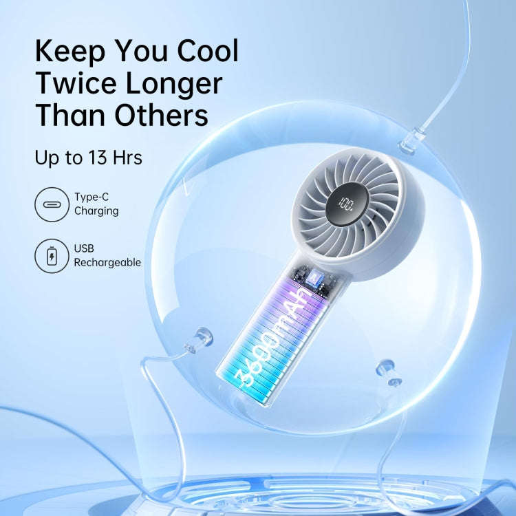 JisuLife Life4 Handheld Portable Small Rechargeable Fan, Battery Capacity: 3600mAh Gray