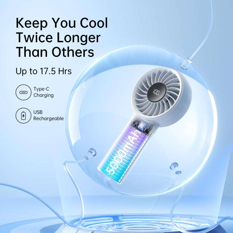 JisuLife Life4 Handheld Portable Small Rechargeable Fan, Battery Capacity: 5000mAh Gray