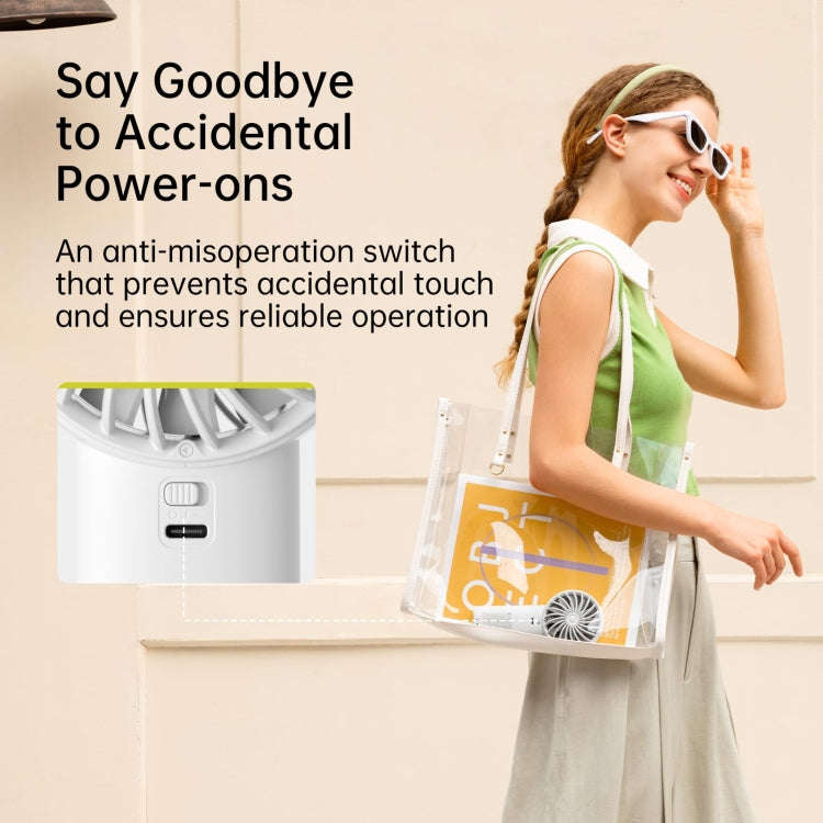 JisuLife Life4 Handheld Portable Small Rechargeable Fan, Battery Capacity: 5000mAh Gray